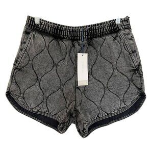 NWT 2NDDAY THINK TWICE BIRGER & CHRISTENSEN WASHED GREY QUILTED LOOSE SHORTS